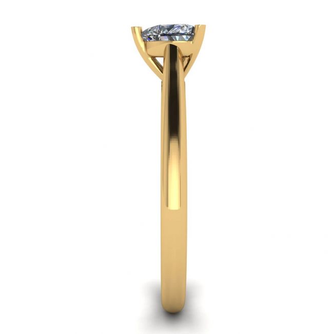 Classic Heart Diamond Solitaire Ring Yellow Gold - Photo 2