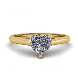 Classic Heart Diamond Solitaire Ring Yellow Gold Classic Heart Diamond Solitaire Ring Yellow Gold