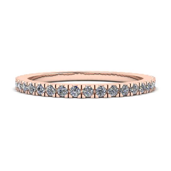 Classic Petite Diamond Eternity Ring in 18K Rose Gold, Enlarge image 1