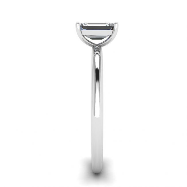 Emerald Cut Diamond Ring White Gold - Photo 2