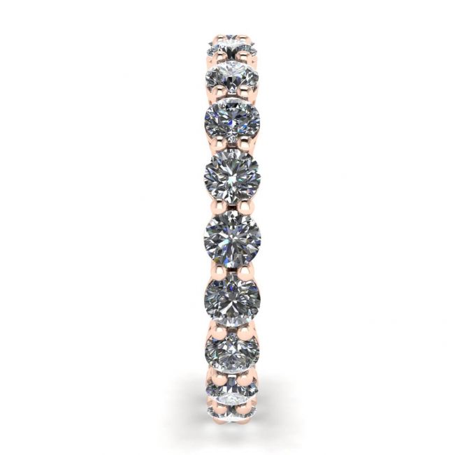 Classic 3 mm Diamond Eternity Ring Rose Gold - Photo 2