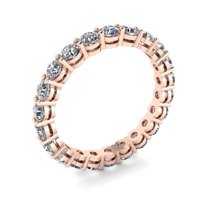 Classic 3 mm Diamond Eternity Ring Rose Gold - Photo 3