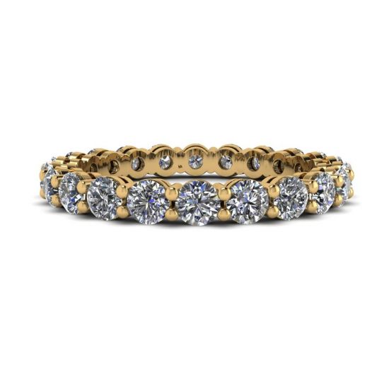 Classic 3 mm Diamond Eternity Ring Yellow Gold, Enlarge image 1