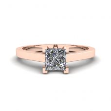 Princess Cut Diamond Ring in 18K Rose Gold