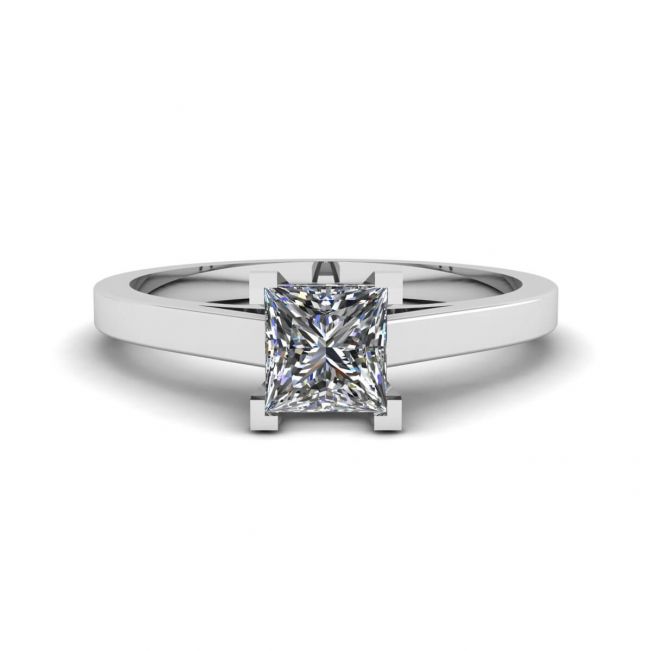 Princess Cut Diamond Ring in 18K White Gold