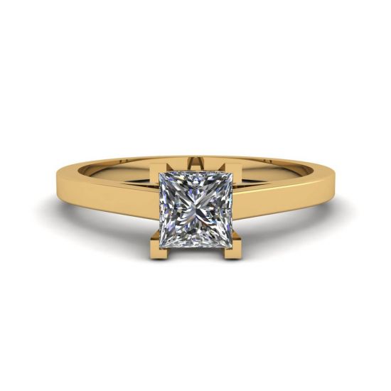 Princess Cut Diamond Ring in 18K Yellow Gold, Enlarge image 1