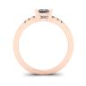 Princess Cut Diamond Ring with 3 Small Side Diamonds Rose Gold, Image 2
