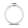 Princess Cut Diamond Ring with 3 Small Side Diamonds, Image 2