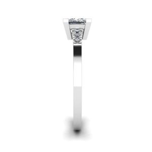 Princess Cut Diamond Ring with 3 Small Side Diamonds - Photo 2