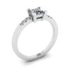 Princess Cut Diamond Ring with 3 Small Side Diamonds, Image 4