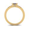 Princess Cut Diamond Ring with 3 Small Side Diamonds Yellow Gold, Image 2
