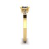 Princess Cut Diamond Ring with 3 Small Side Diamonds Yellow Gold, Image 3