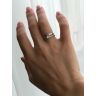 Princess Cut Diamond Ring with 3 Small Side Diamonds Rose Gold, Image 6