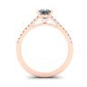 Princess Cut Scalloped Pave Engagement Ring Rose Gold, Image 2