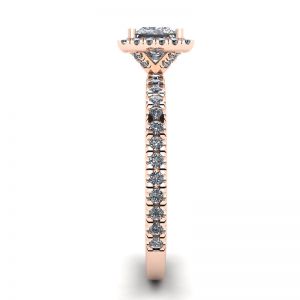 Princess-Cut Floating Halo Diamond Engagement Ring Rose Gold - Photo 2