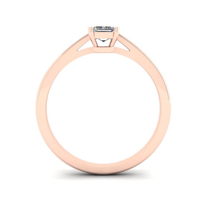 Classic Emerald Cut Diamond Solitaire Ring  Rose Gold - Photo 1