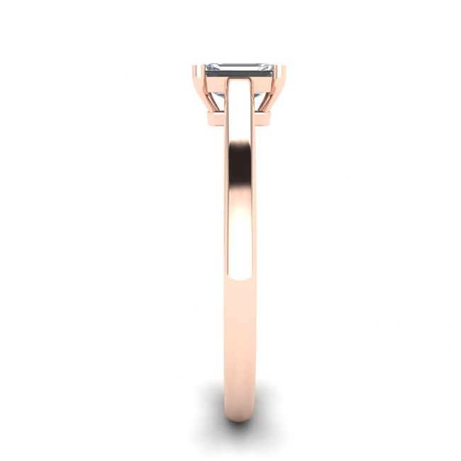 Classic Emerald Cut Diamond Solitaire Ring  Rose Gold - Photo 2
