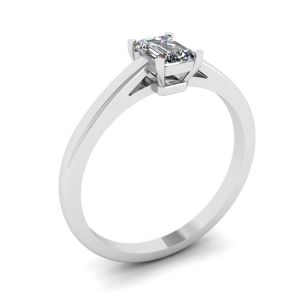 Classic Emerald Cut Diamond Solitaire Ring - Photo 3