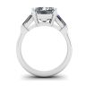 Three-Stone Emerald and Baguette Diamond Engagement Ring, Image 2