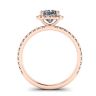 Cushion Diamond Halo Engagement Ring  Rose Gold, Image 2