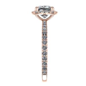 Cushion Diamond Halo Engagement Ring  Rose Gold - Photo 2