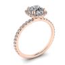 Cushion Diamond Halo Engagement Ring  Rose Gold, Image 4