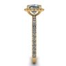 Cushion Diamond Halo Engagement Ring Yellow Gold, Image 3