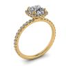 Cushion Diamond Halo Engagement Ring Yellow Gold, Image 4