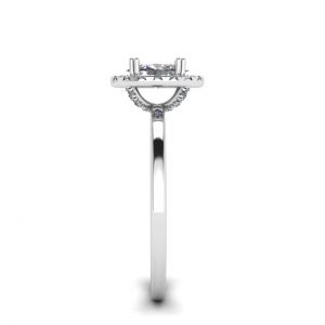 Oval Diamond Halo Engagement Ring - Photo 2