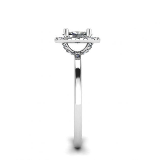 Oval Diamond Halo Engagement Ring - Photo 2