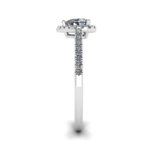 Heart Diamond Halo Halo Engagement Ring - Photo 2