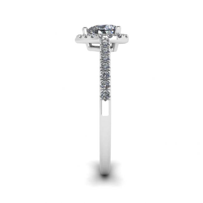 Heart Diamond Halo Halo Engagement Ring - Photo 2