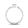 Stylish Square Emerald Ring in 18K White Gold, Image 2