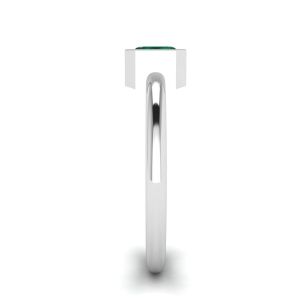Stylish Square Emerald Ring in 18K White Gold - Photo 2