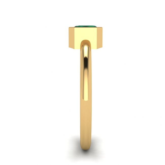 Stylish Square Emerald Ring in 18K  Yellow Gold - Photo 2