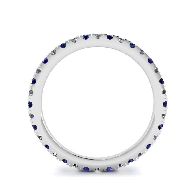 Riviera Pave Sapphire and Diamond Eternity Ring - Photo 1