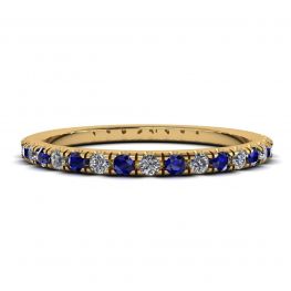 Riviera Pave Sapphire and Diamond Eternity Ring Style Yellow Gold Riviera Pave Sapphire and Diamond Eternity Ring Style Yellow Gold