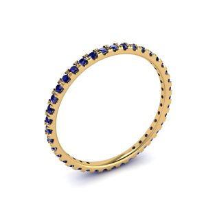 Riviera Pave Sapphire Eternity Ring Yellow Gold - Photo 3