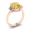 Oval Yellow Diamond with Side Half-Moon White Diamonds Rose Gold, Image 4