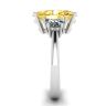 Oval Yellow Diamond with Side Half-Moon White Diamonds Ring White Gold, Image 3