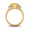 Oval Yellow Diamond with Side Half-Moon White Diamonds Ring Yellow Gold, Image 2