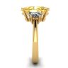 Oval Yellow Diamond with Side Half-Moon White Diamonds Ring Yellow Gold, Image 3