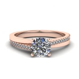 Asymmetrical Side Pave Engagement Ring Rose Gold Asymmetrical Side Pave Engagement Ring Rose Gold