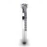 Asymmetrical Side Pave Engagement Ring White Gold, Image 3
