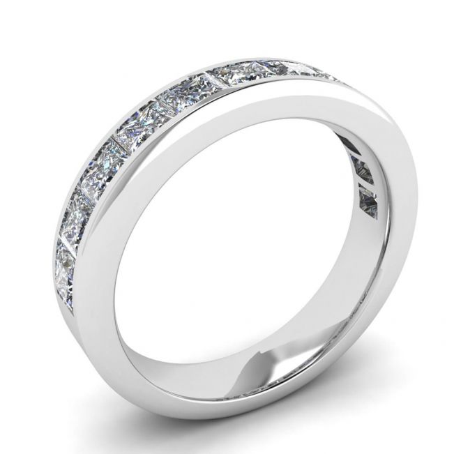 Eternity Princess Cut Diamond Ring White Gold - Photo 3