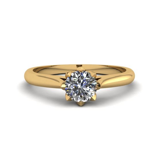 Lotus Diamond Engagement Ring Yellow Gold, Enlarge image 1