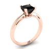 Square Black Diamond Ring Rose Gold, Image 4