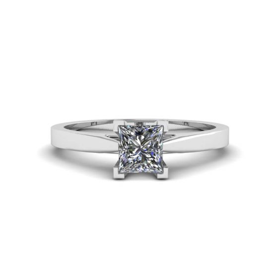 Futuristic Style Princess Cut Diamond Ring, Enlarge image 1