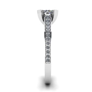 Designer Ring with Round Diamond and Pave - Photo 2