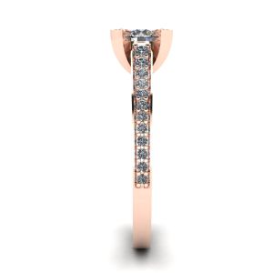Designer Ring with Round Diamond and Pave Rose Gold - Photo 2